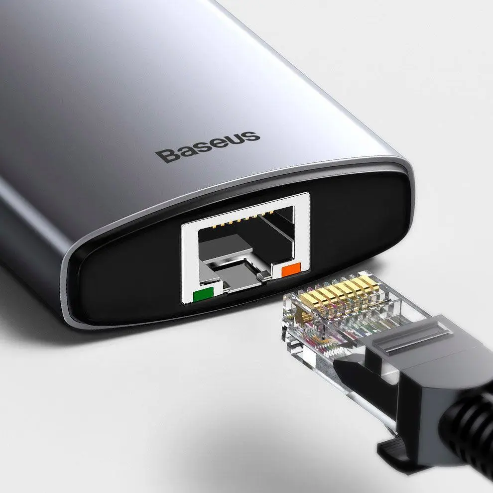 USB-хаб Baseus Metal Gleam Series 8-in-1 Multifunctional Type-C HUB Space Gray (CAHUB-CV0G) [77937] - фото 12