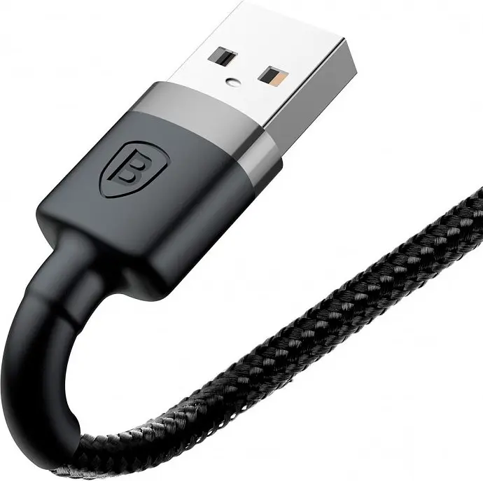 Кабель Baseus Cafule USB to Lightning 1м Grey/Black (CALKLF-BG1) [82079] - фото 3