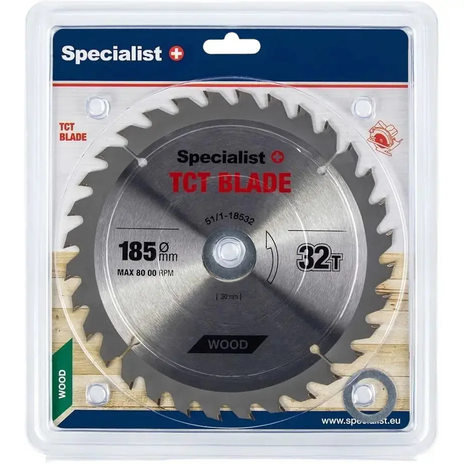 Диск відрізний Specialist+ по дереву 185x32Tx30/20/16 мм (51/1-18532)