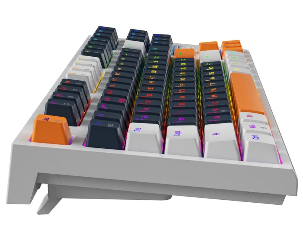 Механічна ігрова клавіатура GamePro GPMK-18 Red Switch Hot-Swap TKL RGB White - фото 3