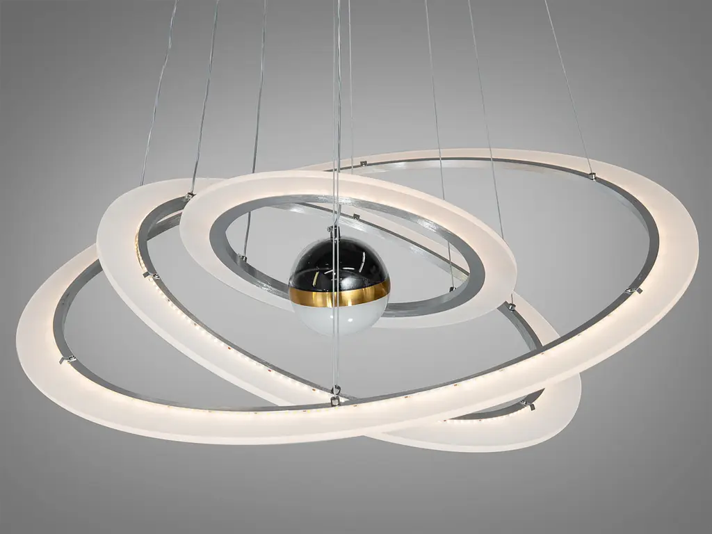 Люстра стельова LED Diasha 2328-800+600+400NEW HR 140W, з додатковим підсвічуванням, для коридору, спальні, кухні - фото 3