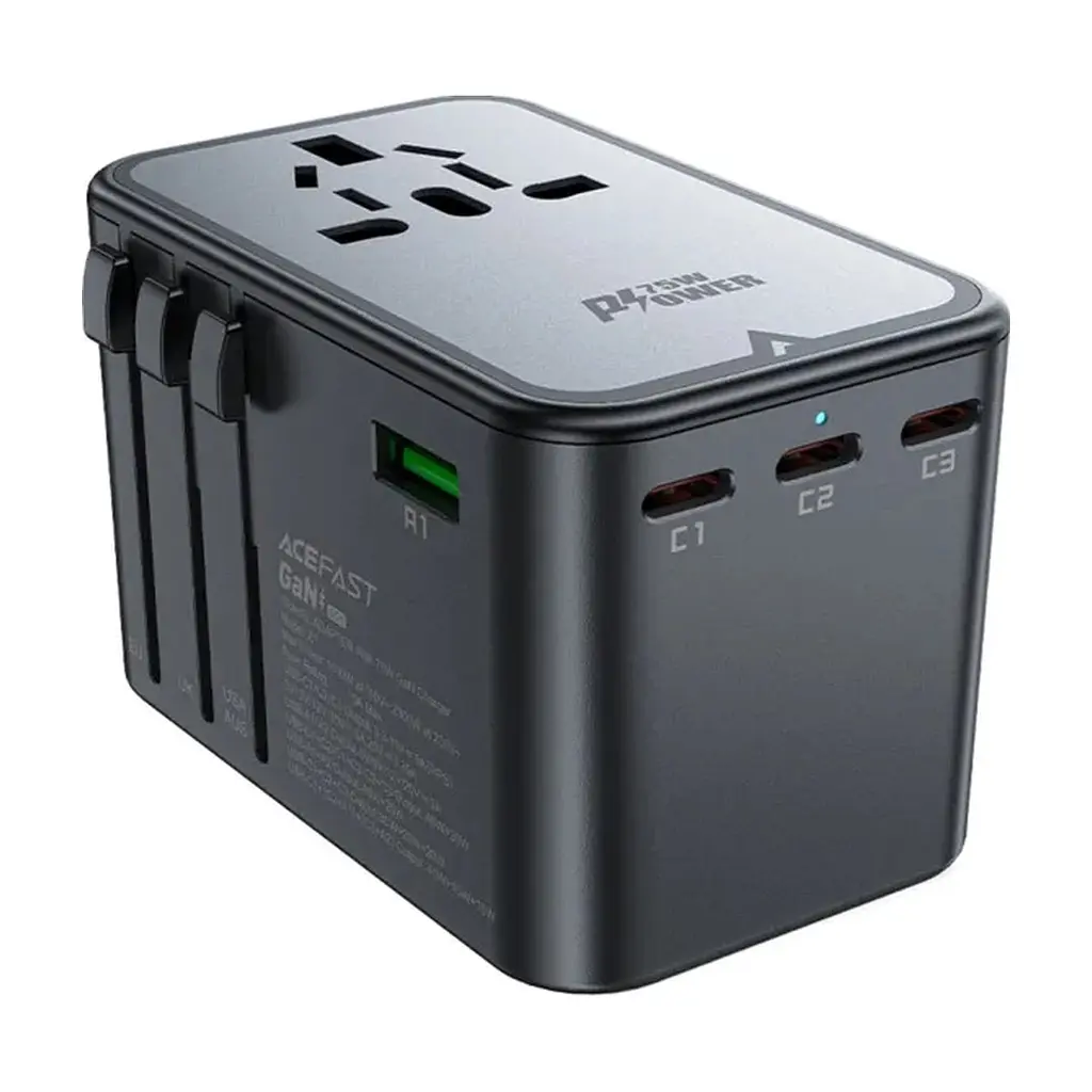 Зарядний пристрій Acefast 5xUSB 75W (3xUSB-C + 2xUSB-A) Gan Z1 Fast Charger (6974316282495)
