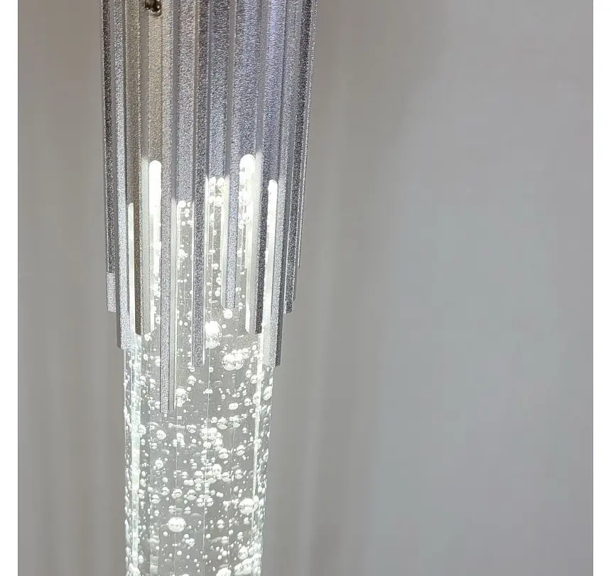 Сріблясто-хромований приліжковий LED підвіс Artlight 2353/1SL з пухирцевим склом 3,5W - фото 6
