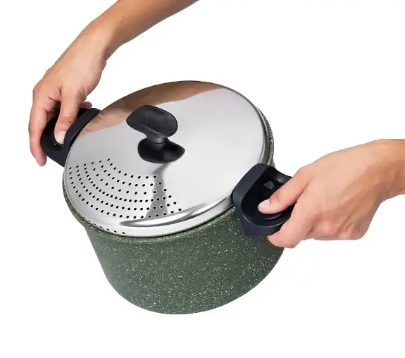 Каструля з кришкою для зливання TVS Natura Induction 22 см (BS036222910001C) - фото 2