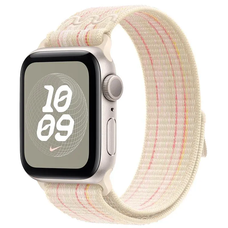 Ремінець Nylon Sport Loop для Apple Watch 38/40/41/42mm(ser.10) Starlight / Pink - фото 2
