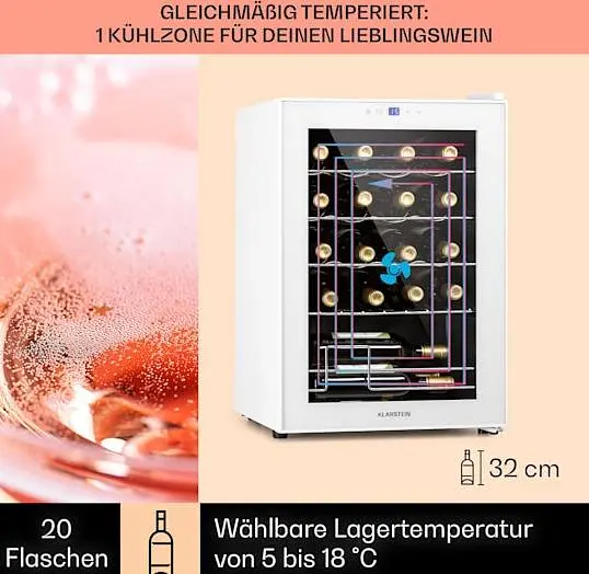 Винный холодильник Klarstein Shiraz 20 Slim Uno 53л (10040216) - фото 5