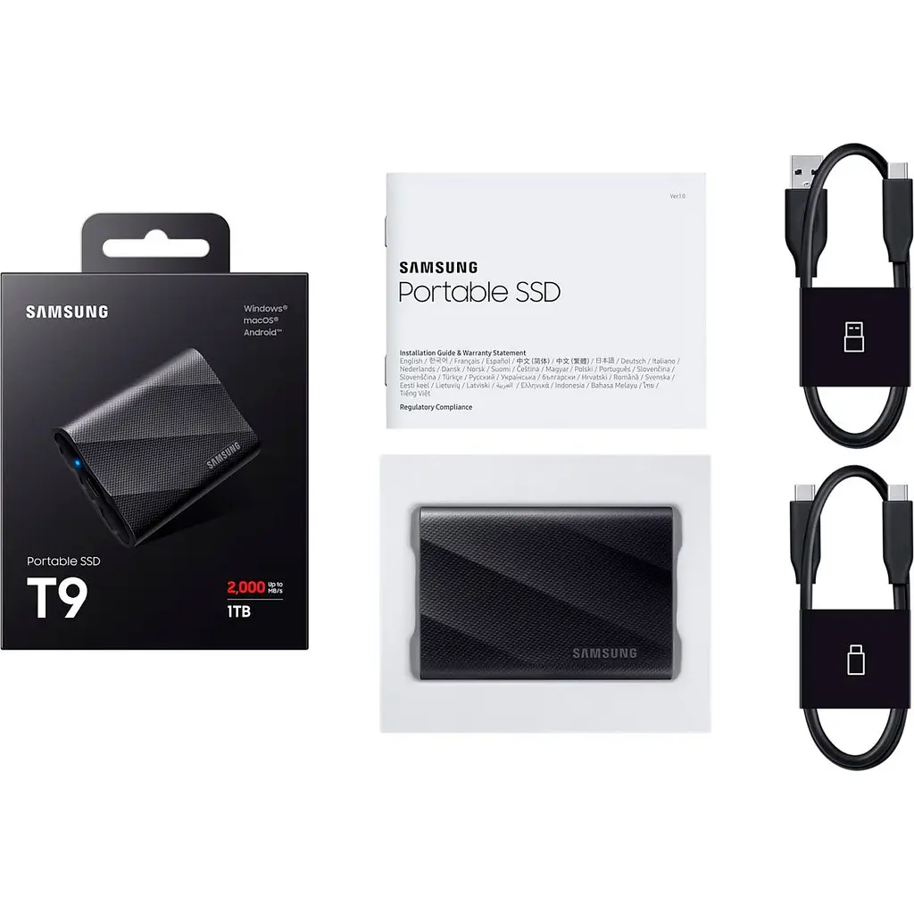 Зовнішній SSD накопичувач Samsung T9 1TB Black (MU-PG1T0B/EU) [106075] - фото 7