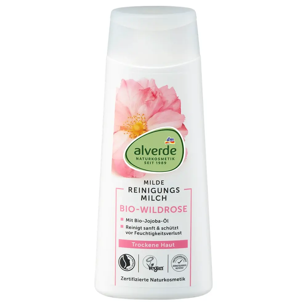 Очищувальне молочко Alverde Naturkosmetik з органічною шипшиною 200 мл