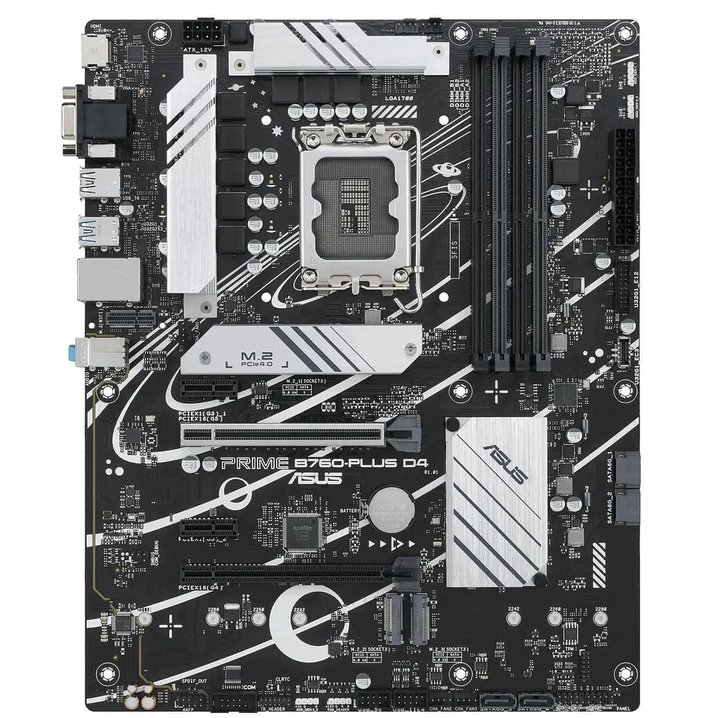 Материнська плата ASUS PRIME B760-PLUS D4 (PRIME B760-PLUS D4) (Socket 1700, Intel B760, ATX)