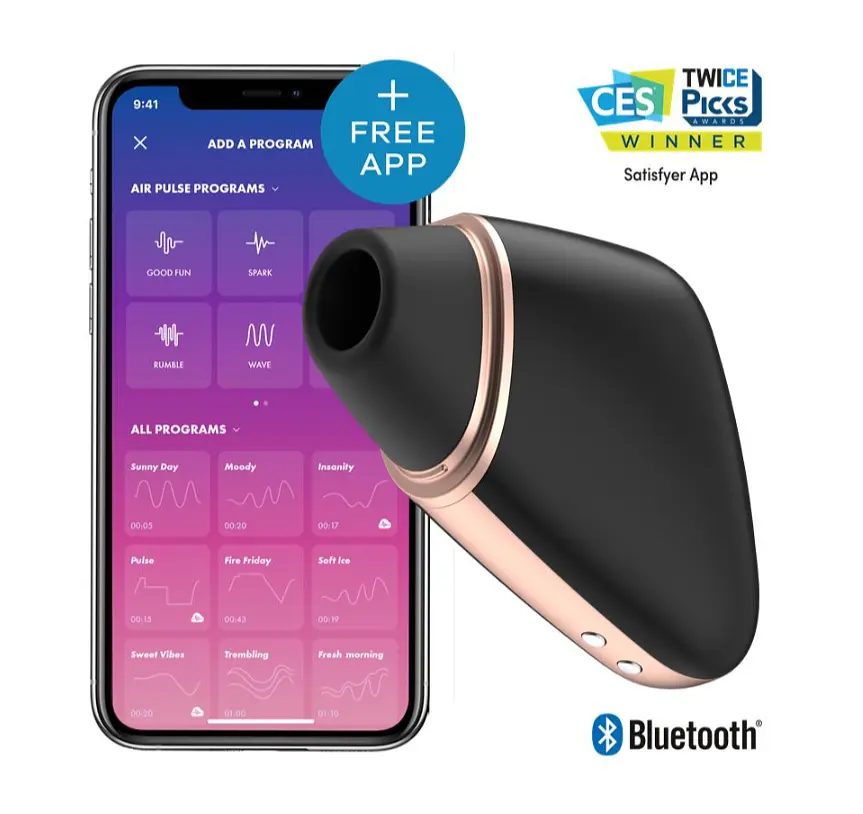 Вакуумний кліторальний вібратор Satisfyer Love Triangle Black (App) - фото 8