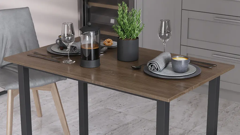 Стіл універсальний Knap Ferrum-decor 750x1400x600 Чорний метал ДСП Дуб Сонома Трюфель 16 мм (FRD-106358) - фото 3