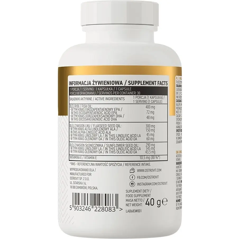 Жирні кислоти OstroVit Omega 3-6-9, 30 капсул  - фото 3