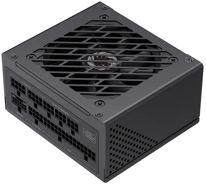 блок питания GameMax 750 Вт GS-750G, Black, SFX, модульный, 80+ Gold, Active PFC, 9,2 см, 3xMolex / 4xSATA / 1x16-pin / 3x2+6-pin / 2x4+4-pin / 1x20+4-pin, защита OVP / UVP / OCP / OTP / OPP / SCP - фото 3