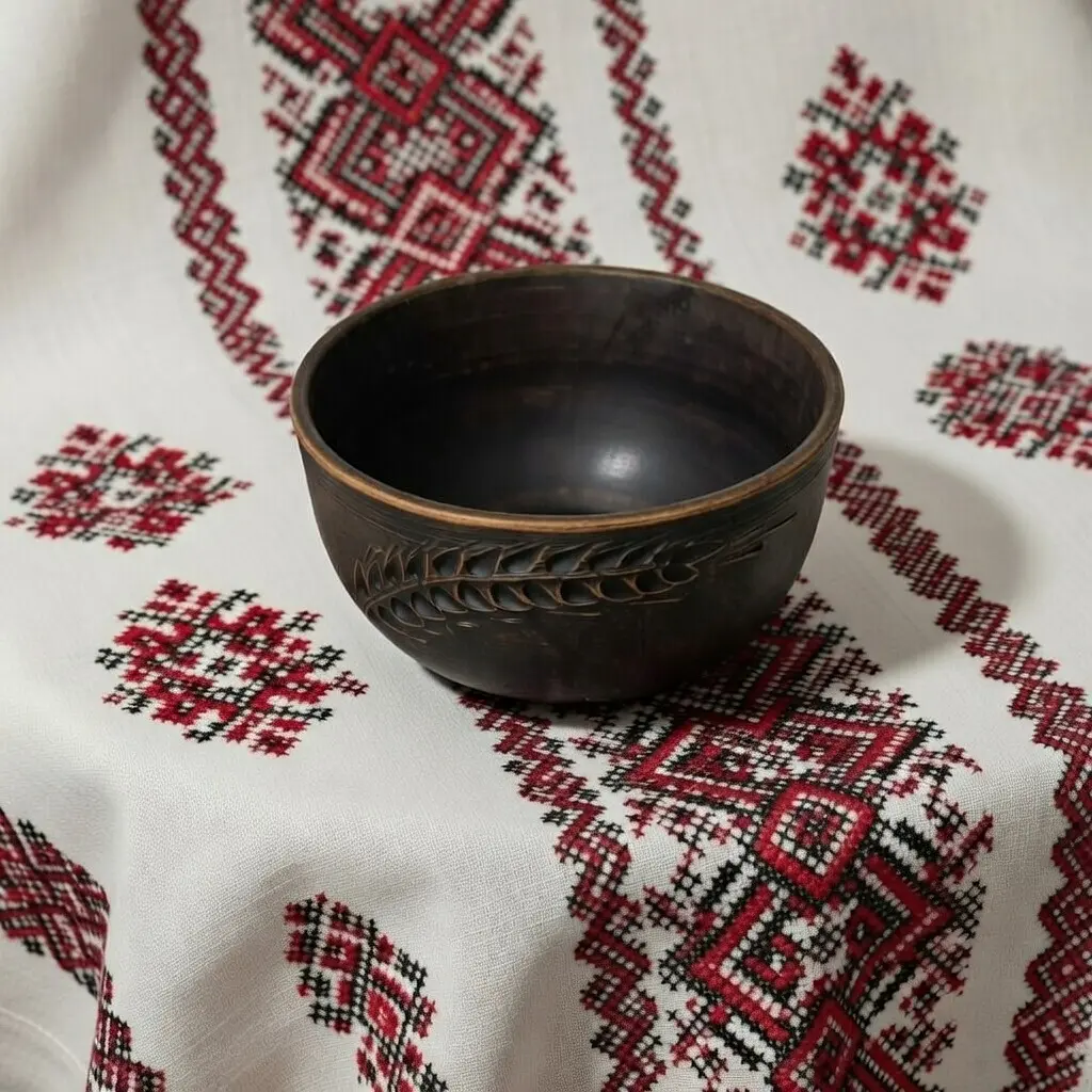 Салатник з червоної глини 700мл Колосок молочена кераміка Український глиняний посуд - фото 5