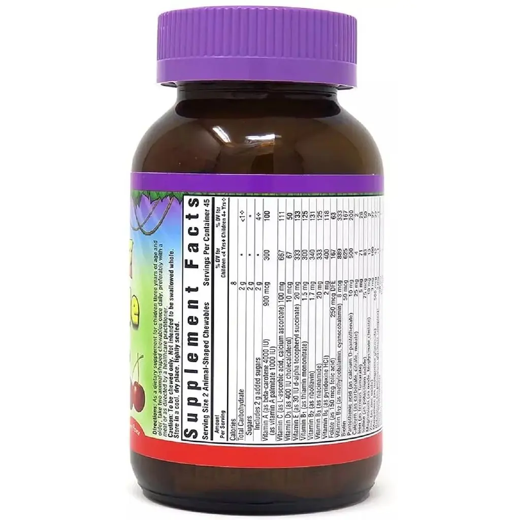 Мультивитамины для детей Bluebonnet Nutrition Rainforest Animalz со вкусом вишни 90 конфет - фото 2