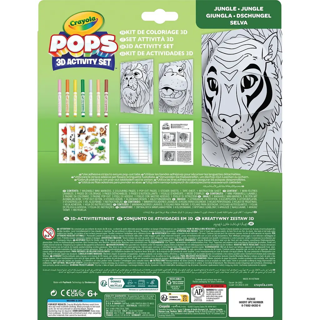 Набір для творчості Crayola Pops 3D Activity Set Тварини з 7 фломастерами (04-2802) - фото 2