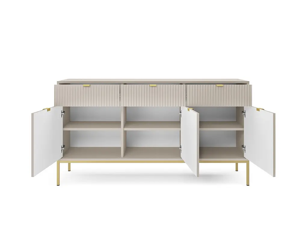 Комод Perfect Home Новая/Nova 3-дверный с 3 ящиками и золотыми ножками KSZ154 Кашемир (PFH-091245) - фото 2