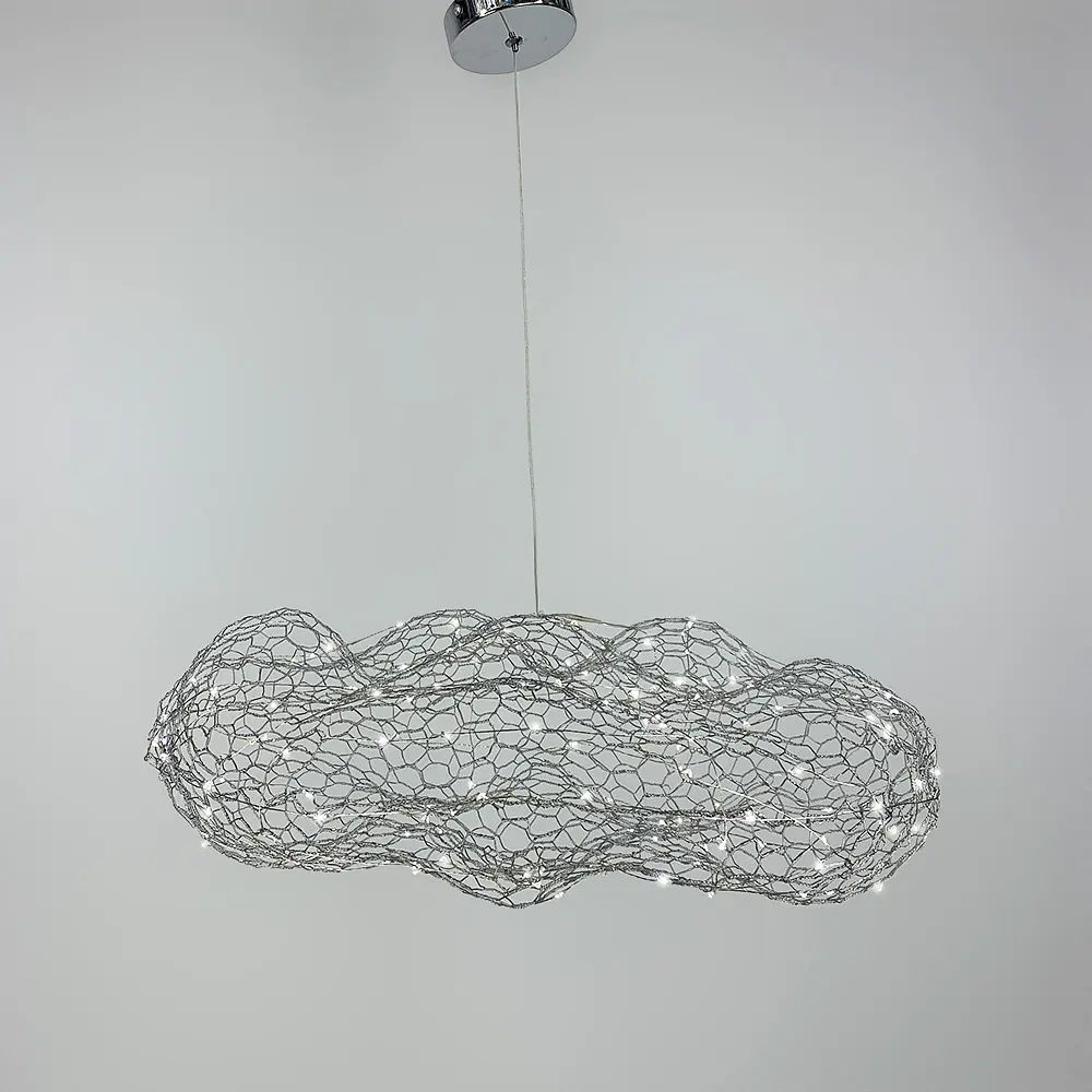 Дизайнерська декоративна срібна люстра-хмаринка LED CLOUD | Арт. MJ 83 CH | Line F - фото 11