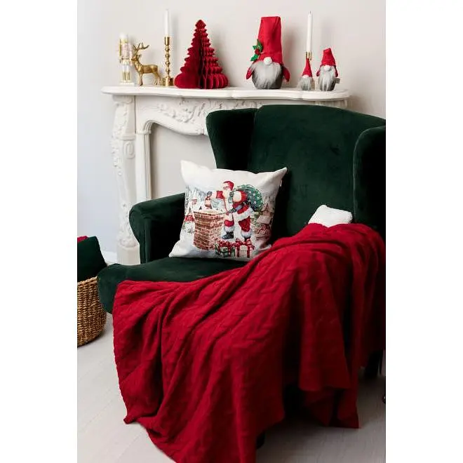 Наволочка гобеленова Прованс Снігова зима Санта 45х45 см (37193) - фото 5