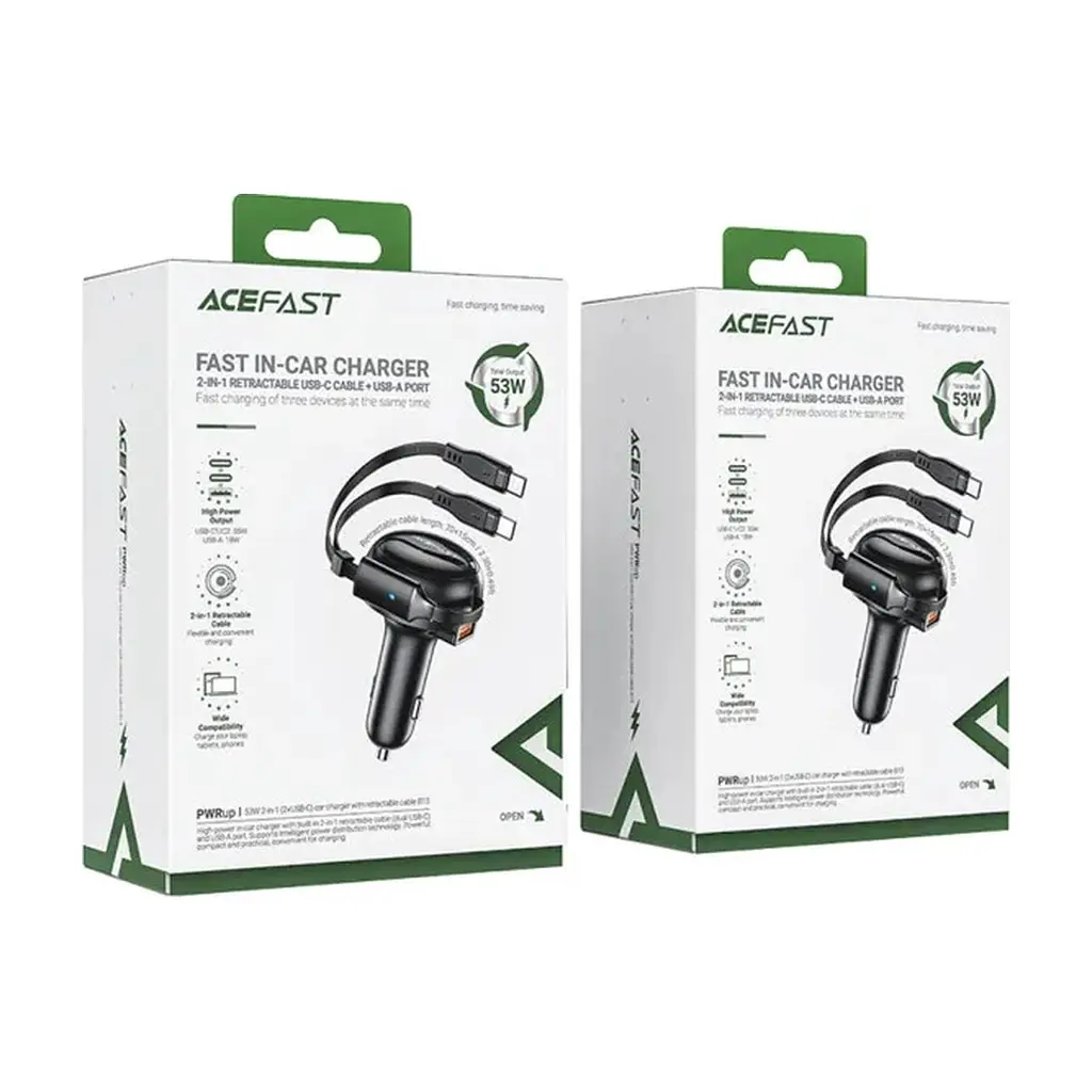 Зарядний пристрій Acefast 3xUSB 53W (2xUSB-C+USB-A) + cable USB-C 2in1 B13 (6974316282921) - фото 6