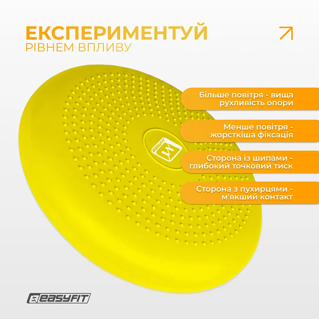 Балансувальна масажна подушка EasyFit жовта - фото 7