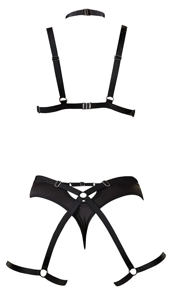 BDSM набір Cottelli Lingerie Bondage Set S-L (чорний) - фото 8