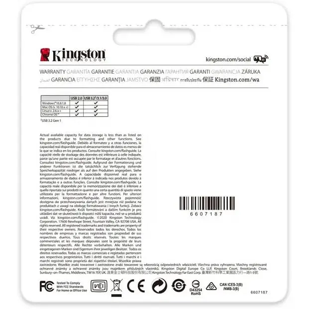 USB флеш-накопичувач Kingston DataTraveler Kyson 256GB USB-A 3.2 Gen 1 Silver/Black (DTKN/256GB) [69969] - фото 5