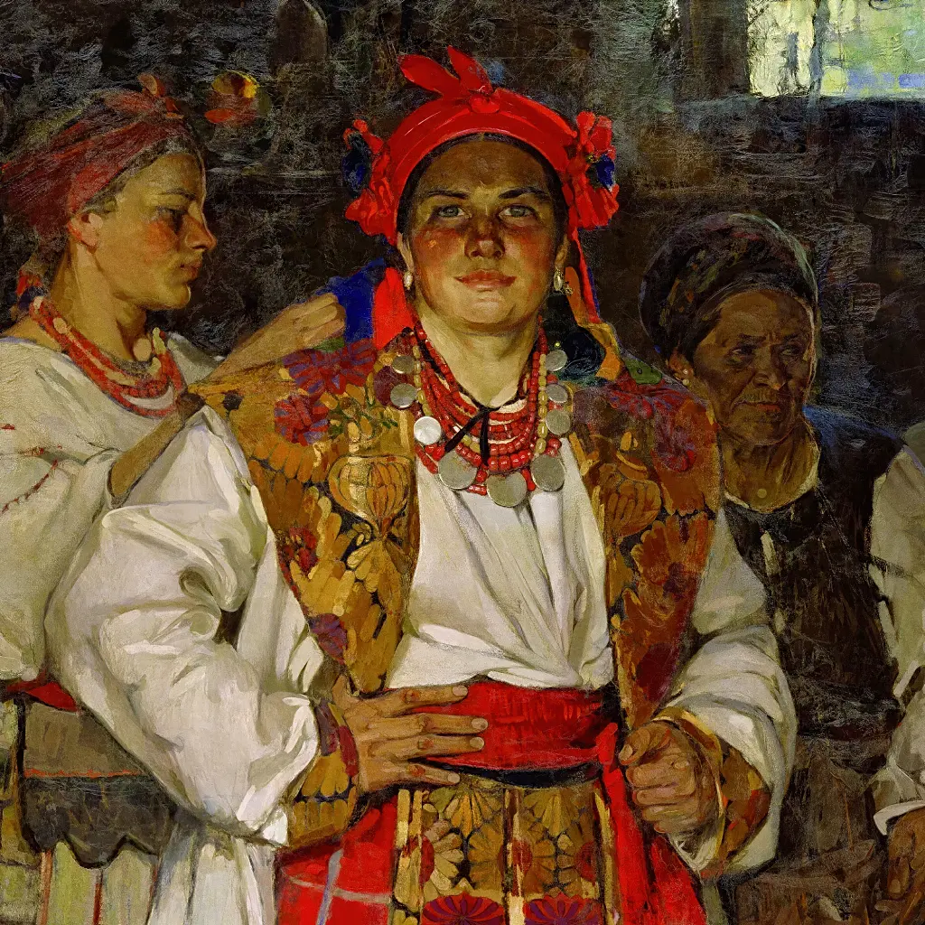 Інтер'єрна картина Наречена, Федір Кричевський, Україна, істория, інтер'єрний декор, 42×60 см (id6882) - фото 5