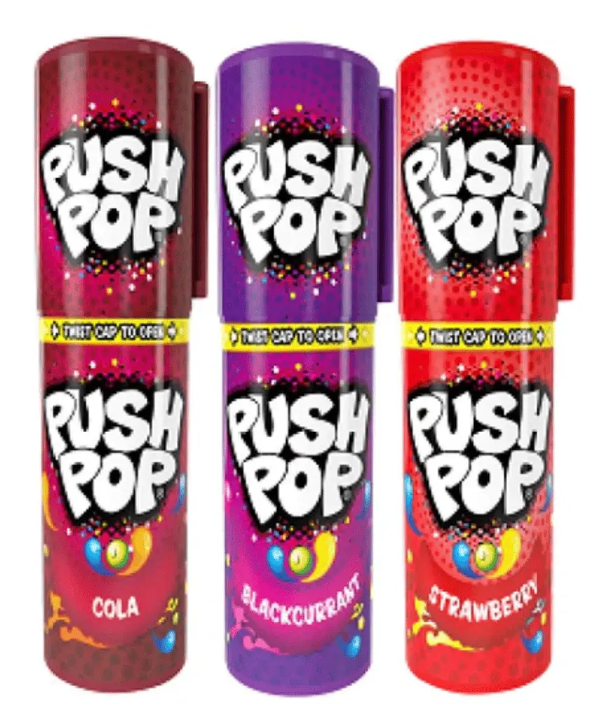 Льодяник Bazooka Push Pop Candy Strawberry Blackcurrant Cola 15г, 1шт - фото 4