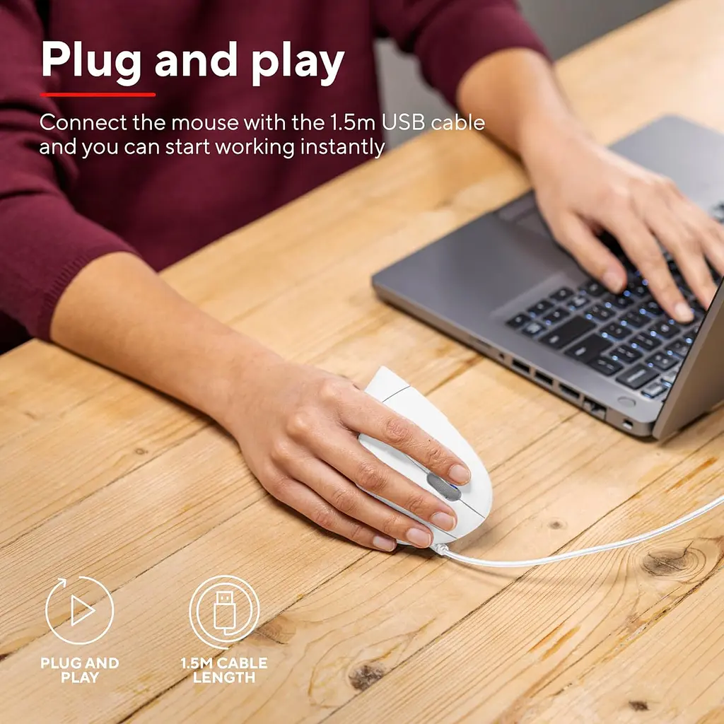 Компьютерная мышь Trust Verto Ergonomic USB-A белый teh0013975 - фото 8