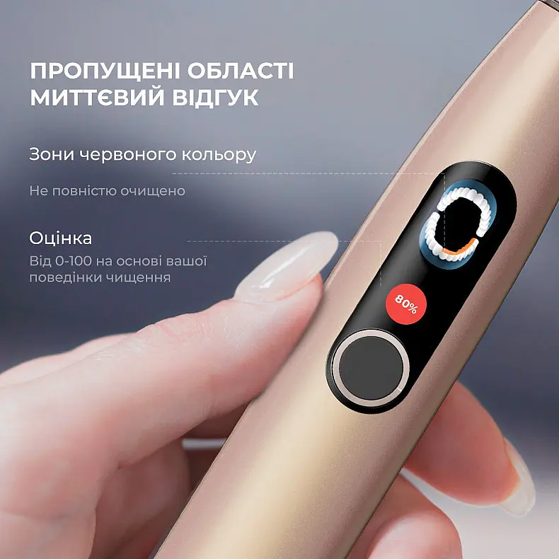 Електрична зубна щітка Oclean X Pro Digital Electric Toothbrush Champagne Gold - фото 5