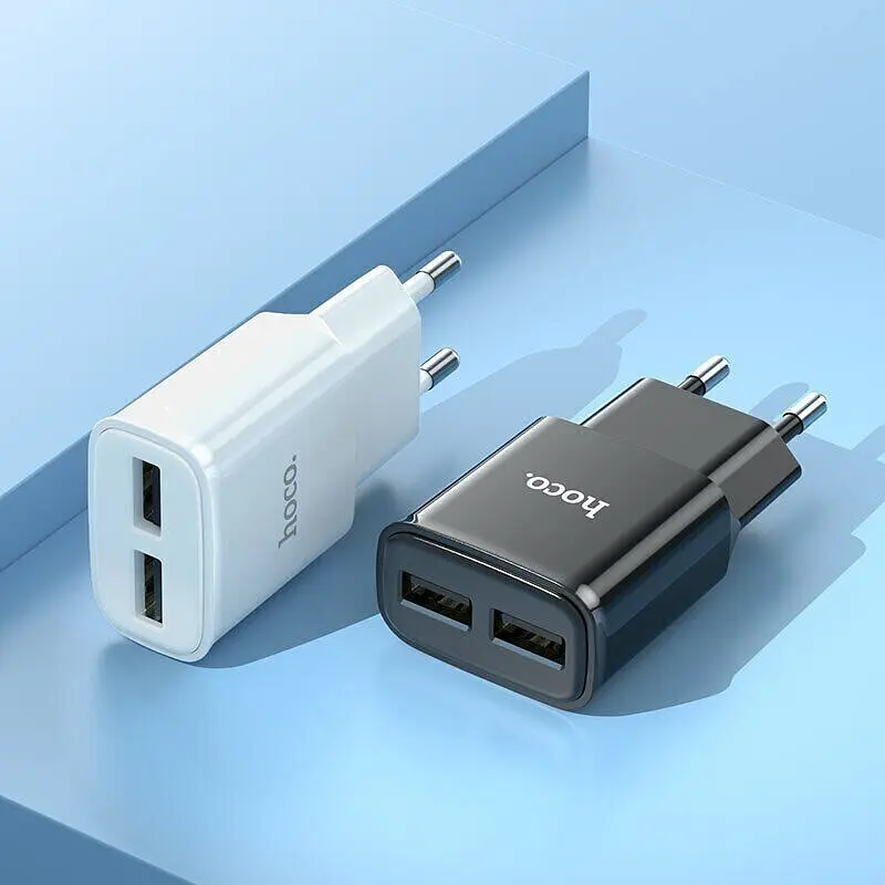 Мережевий зарядний пристрій Hoco C88A 2-USB Black [118821] - фото 5