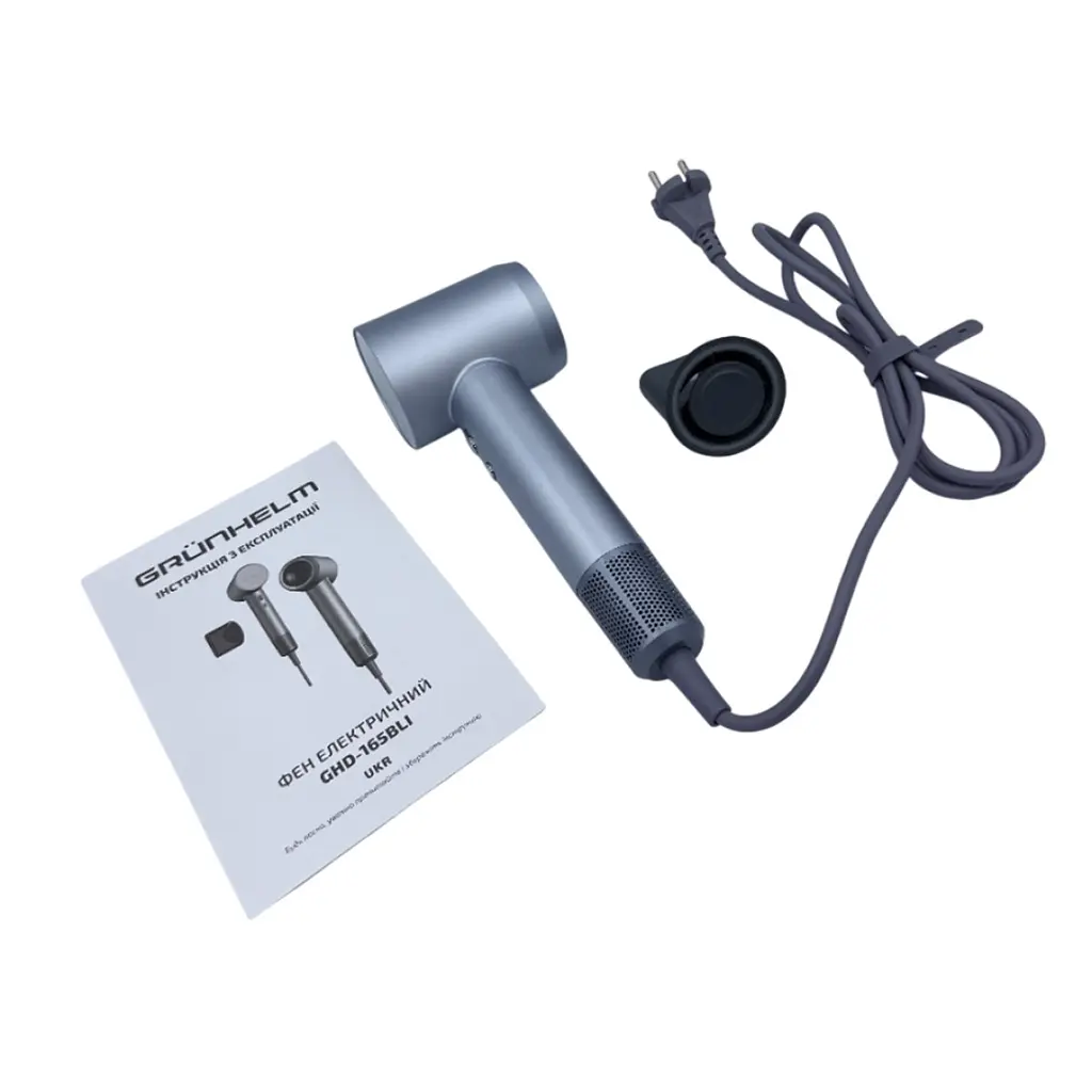 Фен для волосся Grunhelm GHD-165BLI BLDC сірий (147288) - фото 12