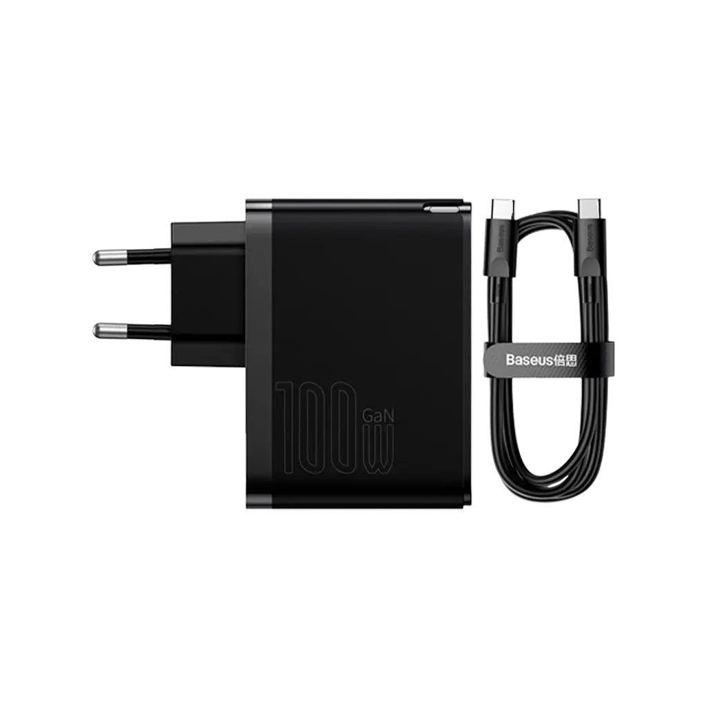 Мережевий зарядний пристрій Baseus GaN5 Pro 2 порта, USB + Type-C 100W Черный (CCGP090201) - фото 3