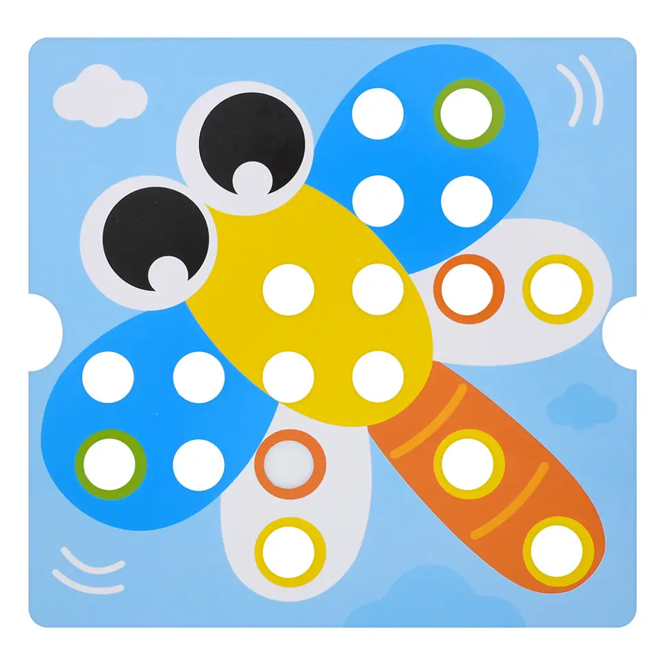Розвивальна мозаїка Bambi Button Idea YG898-6, 46 деталей, картки 12 шт. - фото 9