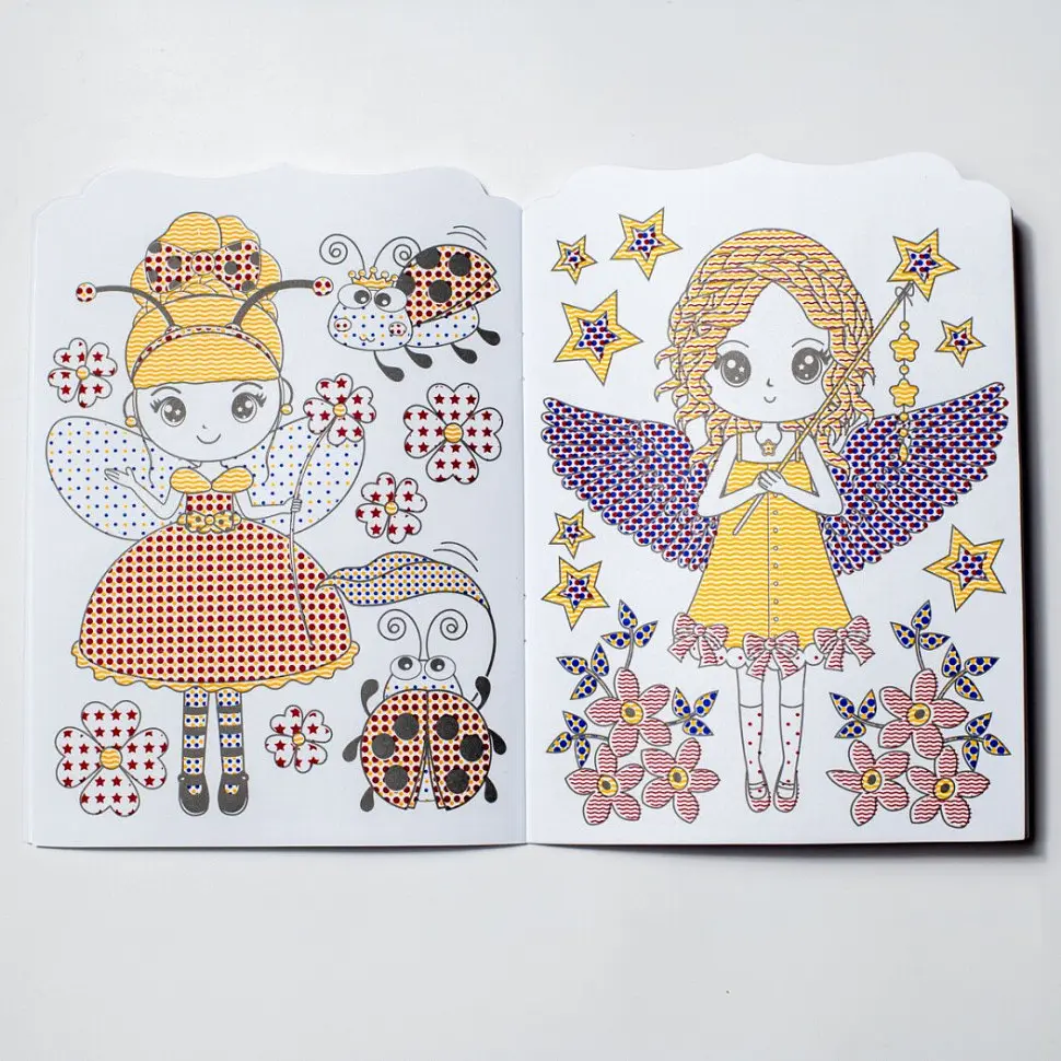 Водная раскраска "Девочки" Ранок 10171026, 8 страниц, 20 наклеек - фото 6