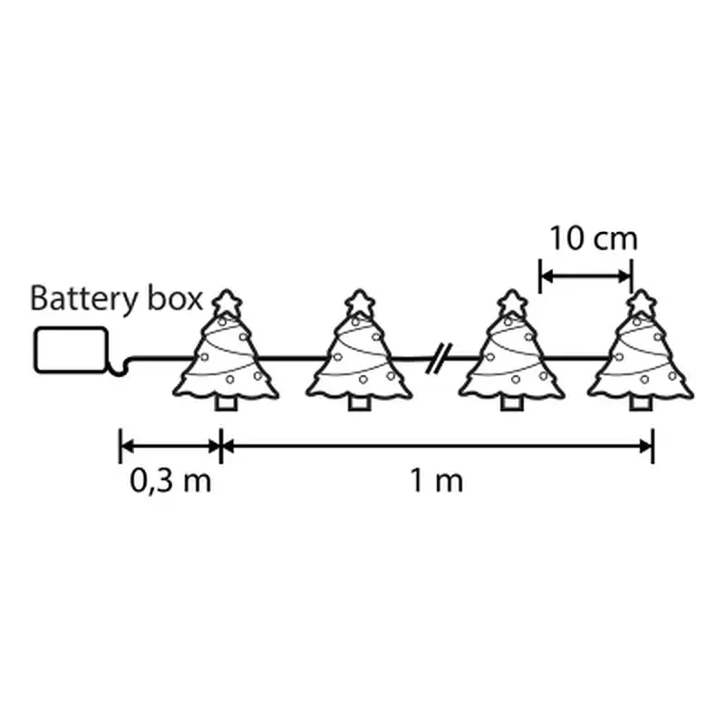 Гірлянда Luca Lighting Ялинка, струна, 1,3 м, класична біла, 10 LED 2AA, таймер (8720967822867) - фото 2