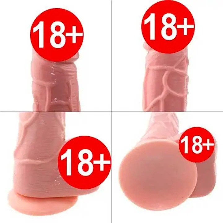 Реалистичный гнущийся фаллоимитатор на присоске - 14*10*3 см - Телесный - фото 2