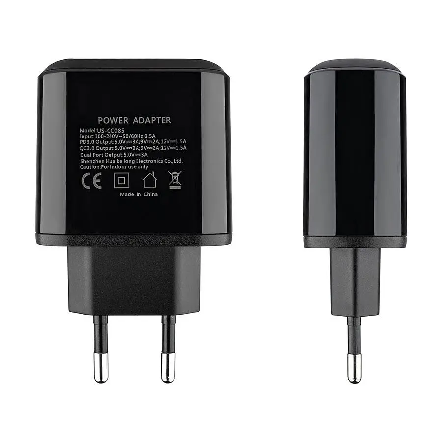 Зарядний пристрійUsams US-CC085 T23 QC3.0+PD3.0 18W Digital Display чорний (CC85TC01) - фото 3