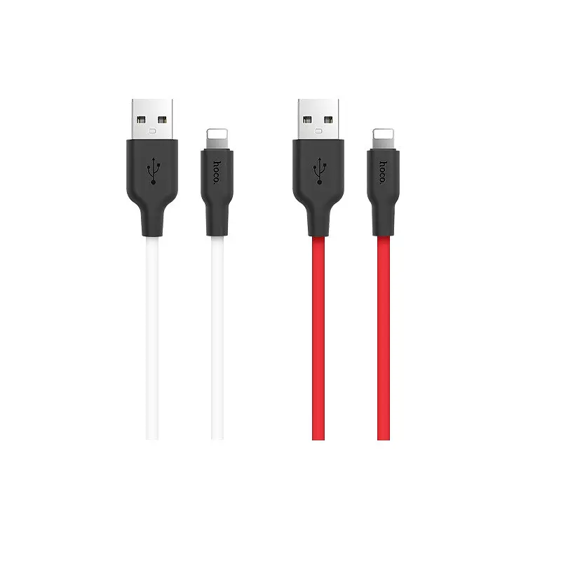 Кабель Hoco X21 USB to iP 2A 1 м silicone TPE connectors черный+белый - фото 3
