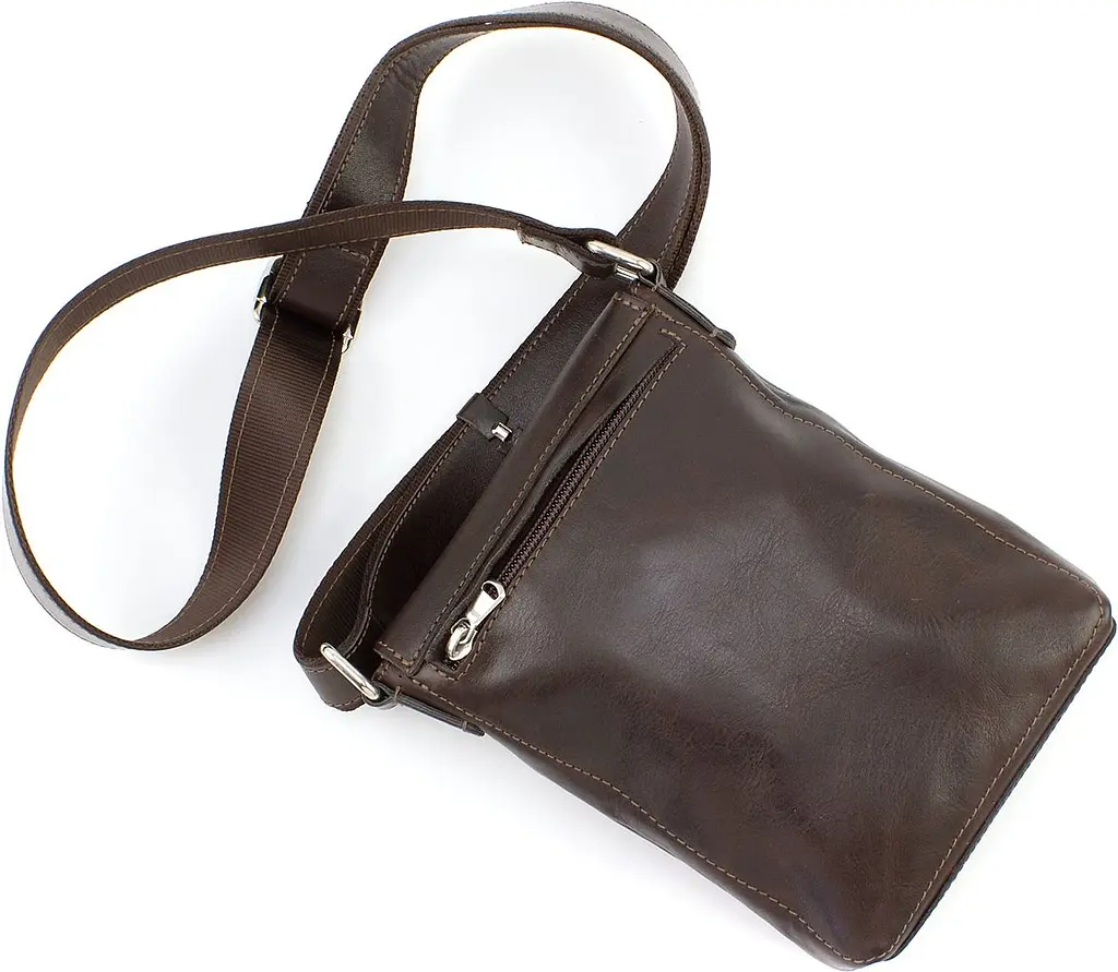 Чоловіча шкіряна сумка через плече GRANDE PELLE 20×15×5 см sum0022227 - фото 5