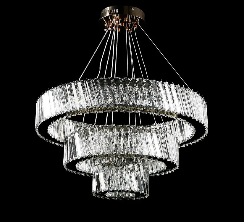 Люстра стельова LED Splendid Ray L228/600+400+200/3, золота, 3 лампи, регульована висота 30-130 см - фото 2