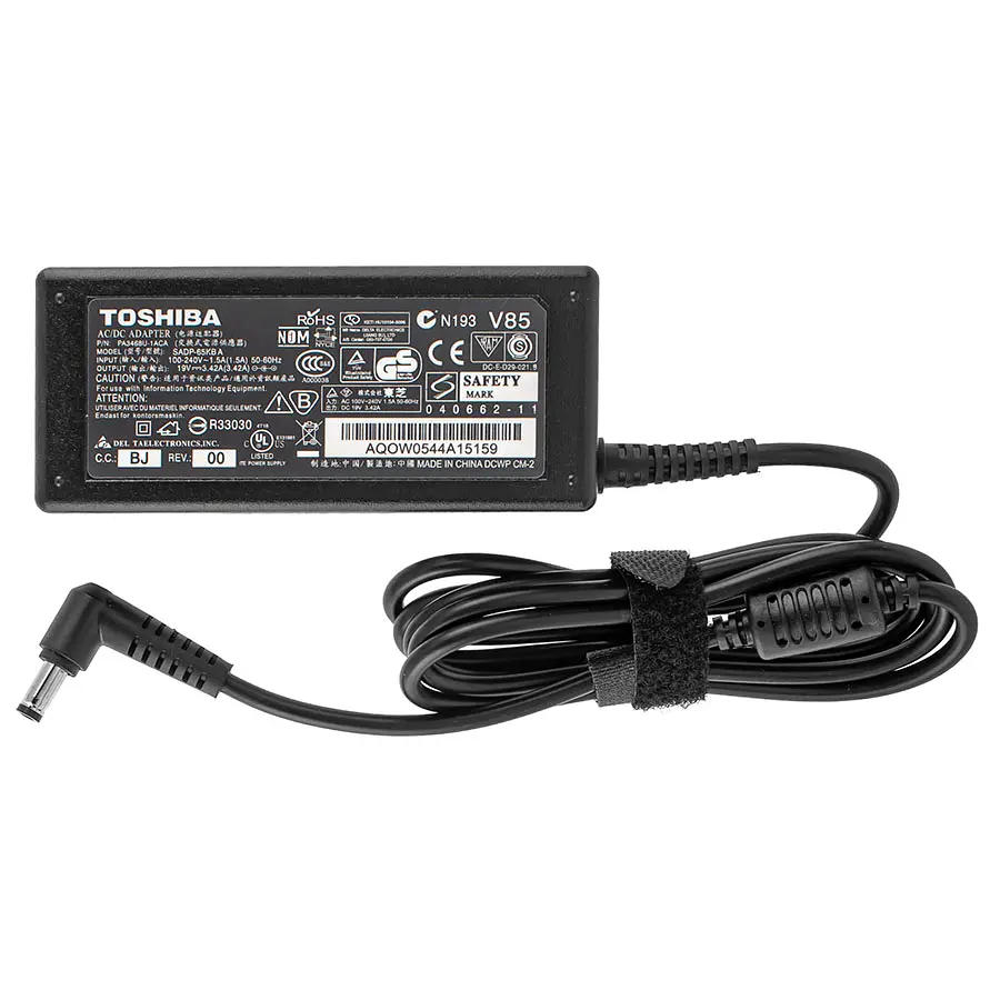 Блок живлення для ноутбука TOSHIBA 19V, 3.42A, 65W, 5.5x2.5mm, L-подібний роз'єм, Black (без кабелю) - фото 3