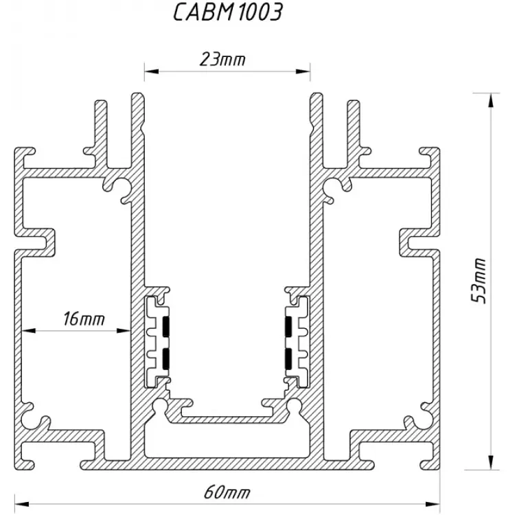 Шинопровід Ardero CABM1003 вбудований 3 м чорний (80143) - фото 2