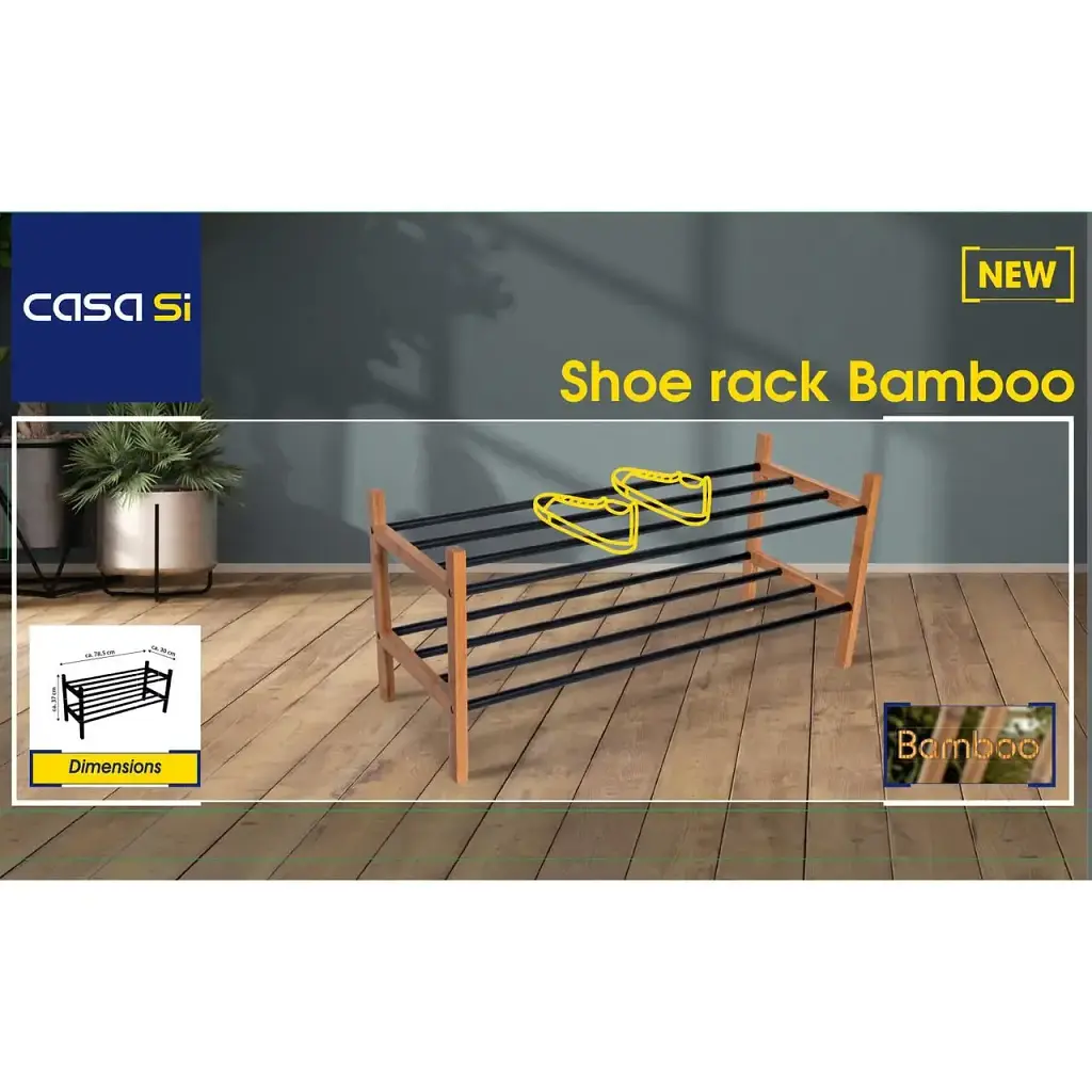 Полиця для взуття підлогова бамбукова Casa Si Shoe Rack Bamboo - фото 5