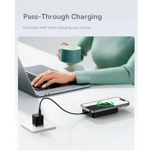 Магнитный беспроводной аккумулятор Baseus Magnetic Mini wireless Fast Charging 10000 mAh PPCX110201 - фото 4