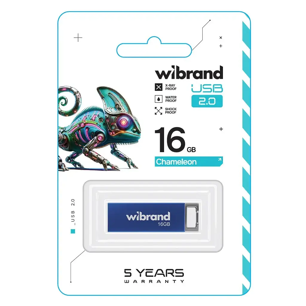 USB флеш накопитель Wibrand 16GB Chameleon Blue USB 2.0 (WI2.0/CH16U6U) - фото 2