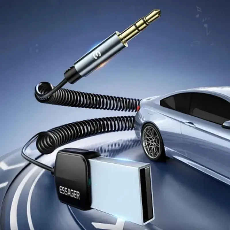 Bluetooth трансмітер Essager Lingfeng Bluetooth 5.0 Aux Adapter Car Wireless Receiver USB (EBT-LF01-P) - фото 5