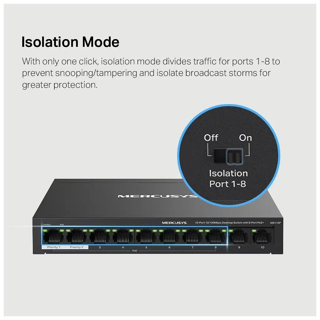 Комутатор мережевий Mercusys MS110P - фото 7