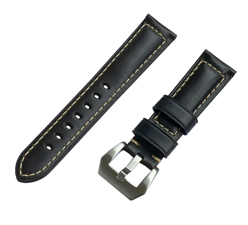 Кожаный ремешок Primolux F001 Steel buckle для часов Samsung Galaxy Watch 3 45 мм (SM-R840) Black - фото 2